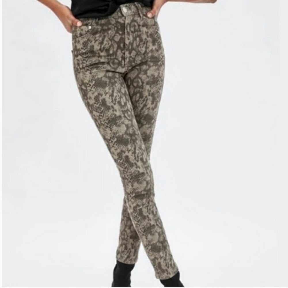 ZARA Snakeskin High Waisted Skinny Jeans GU SZ 6